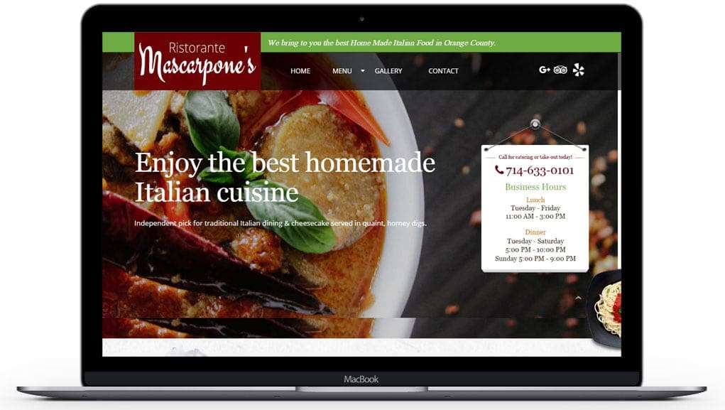 ristorantemascarpones website home page